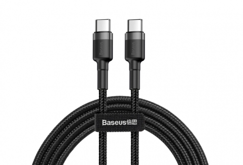 Laidas USB C - USB C 60W 3A (PD2.0, QC3.0) 2m pintas Baseus CATKLF-HG1